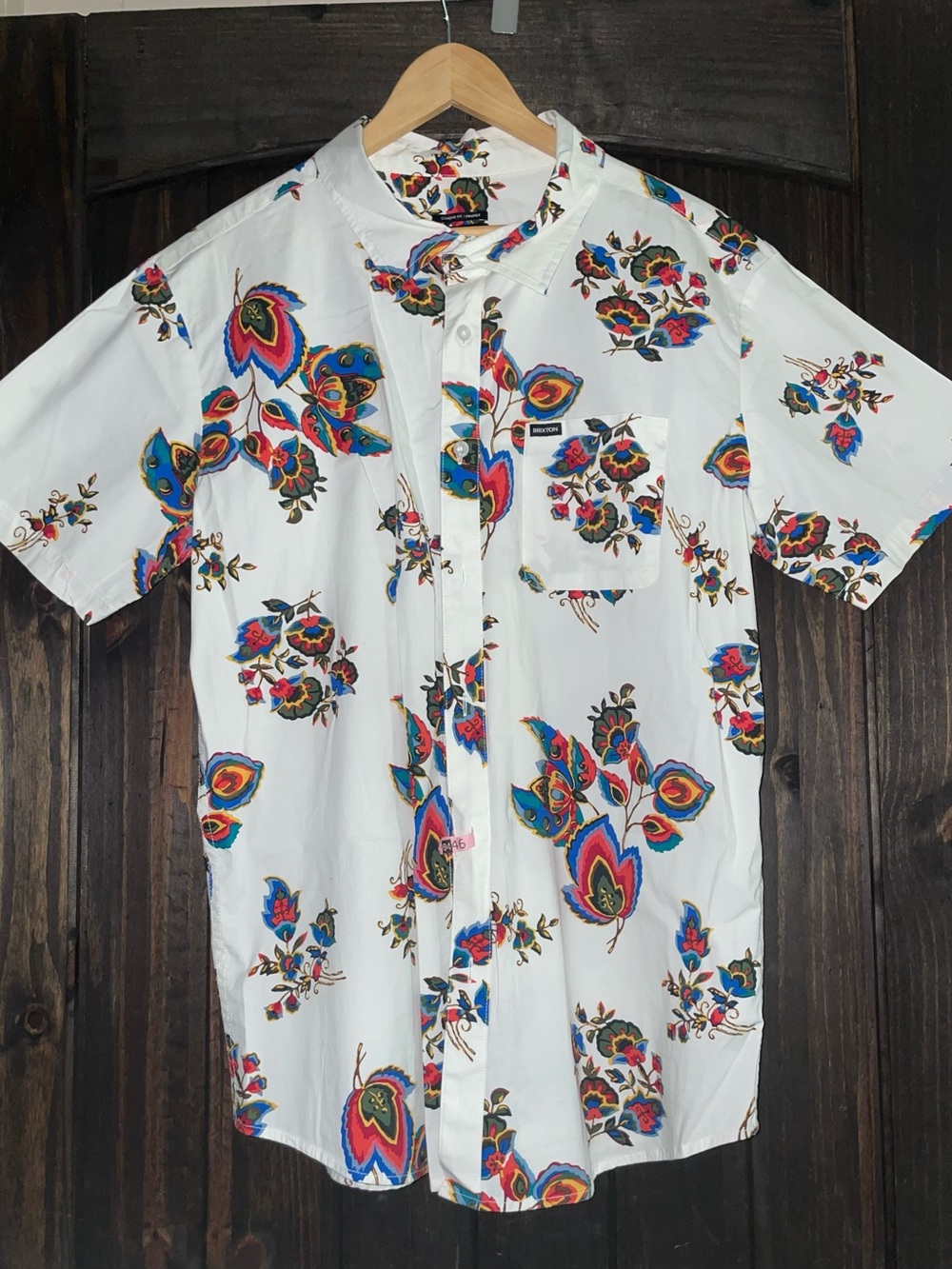 Men's Brixton Short-Sleeve Floral Print Shirt, Size L